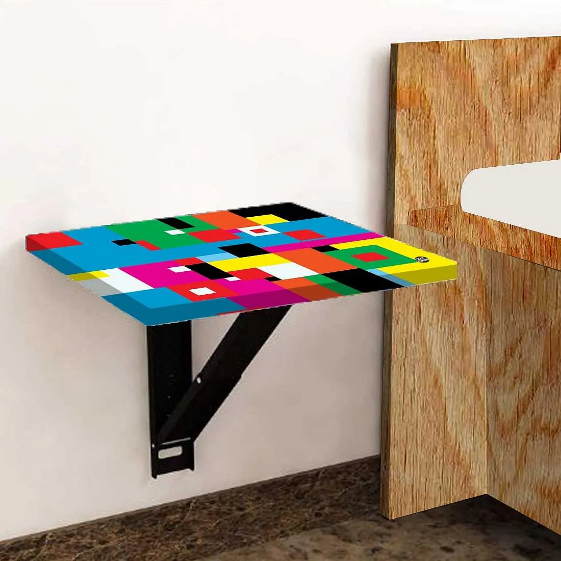 Nutcase Wall Mounted Bedside Table Air Tables-Colorful Pattern