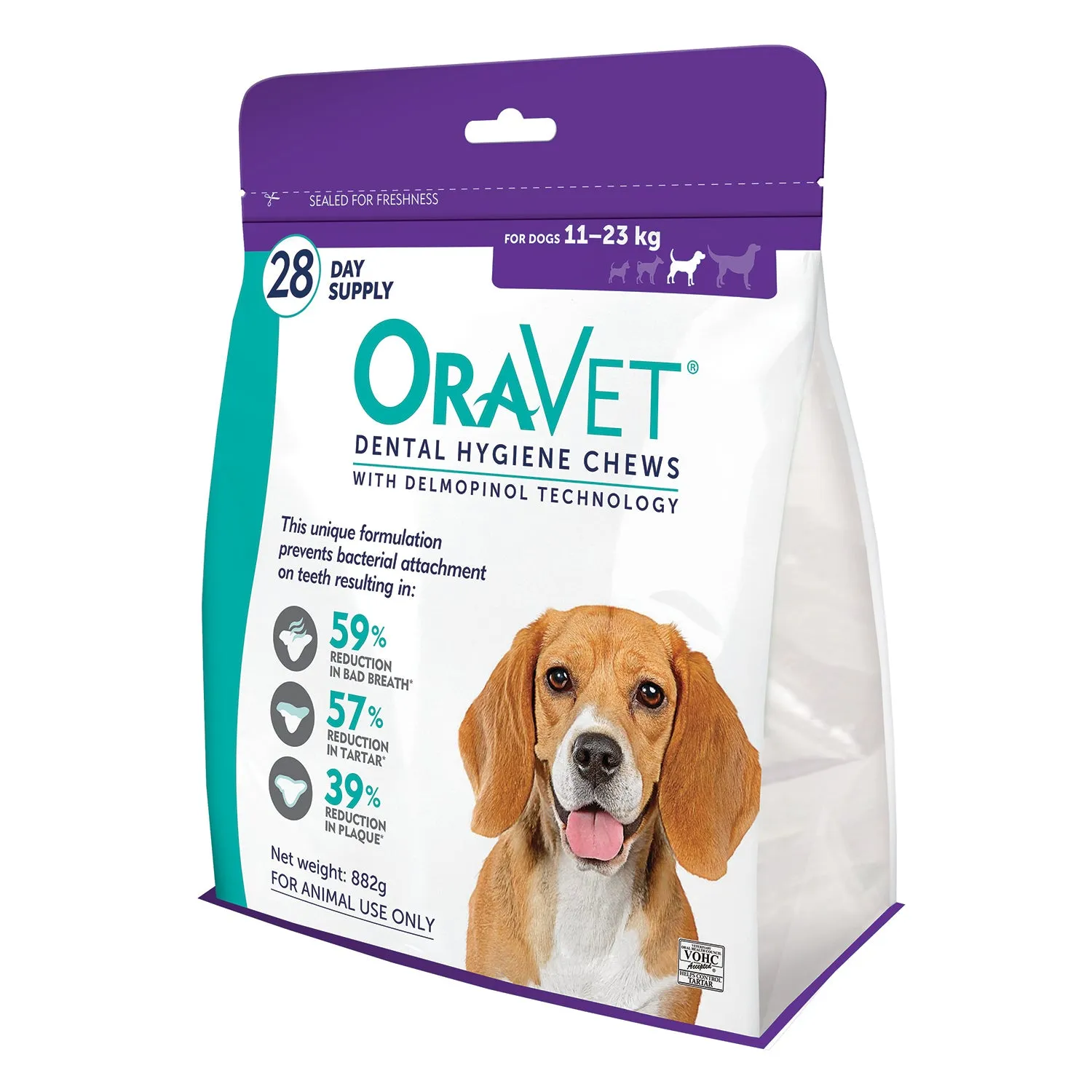 OraVet Dental Hygiene Chews For Medium Dogs 11-23kg 28 Pack