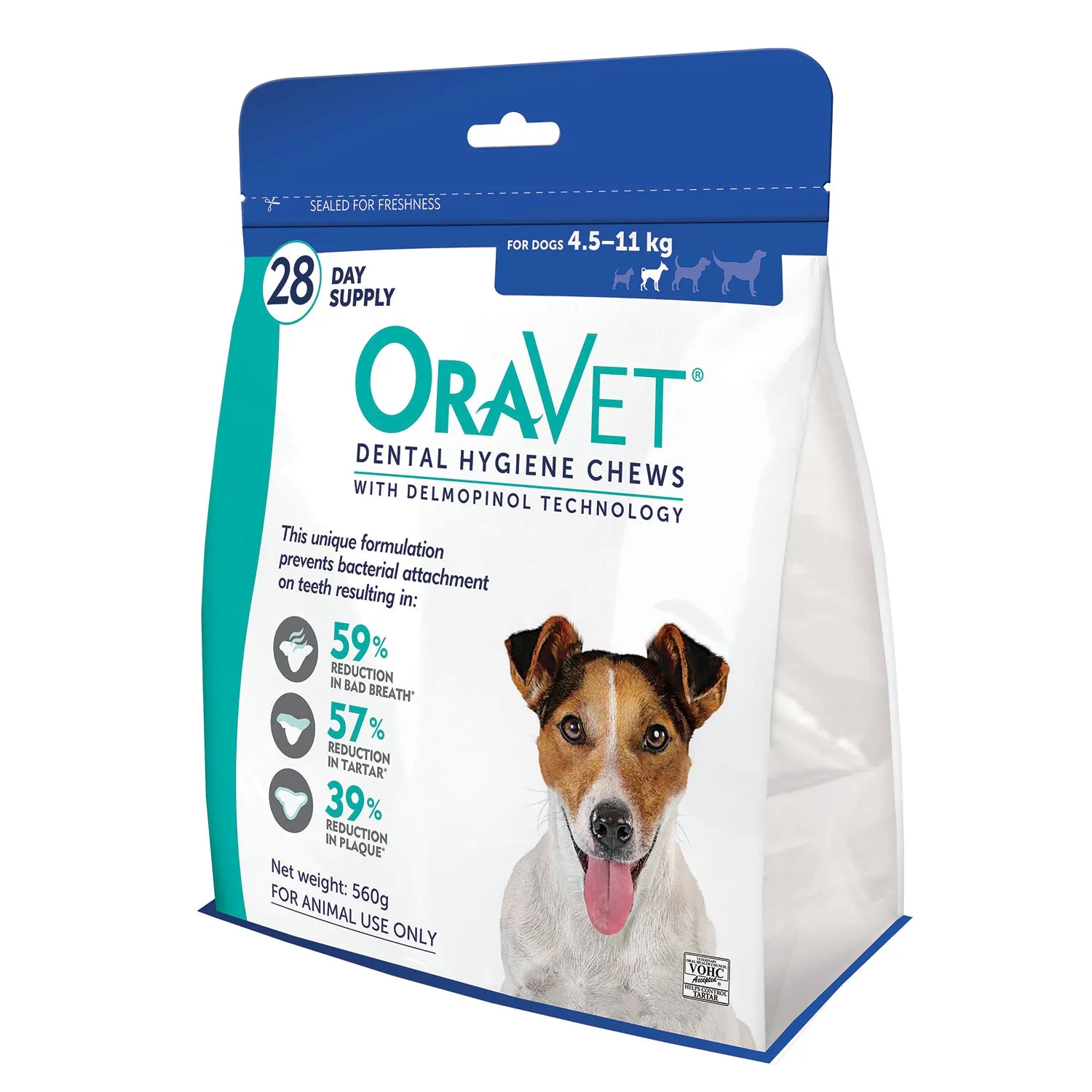 OraVet Dental Hygiene Chews For Small Dogs 4.5-11kg 28 Pack