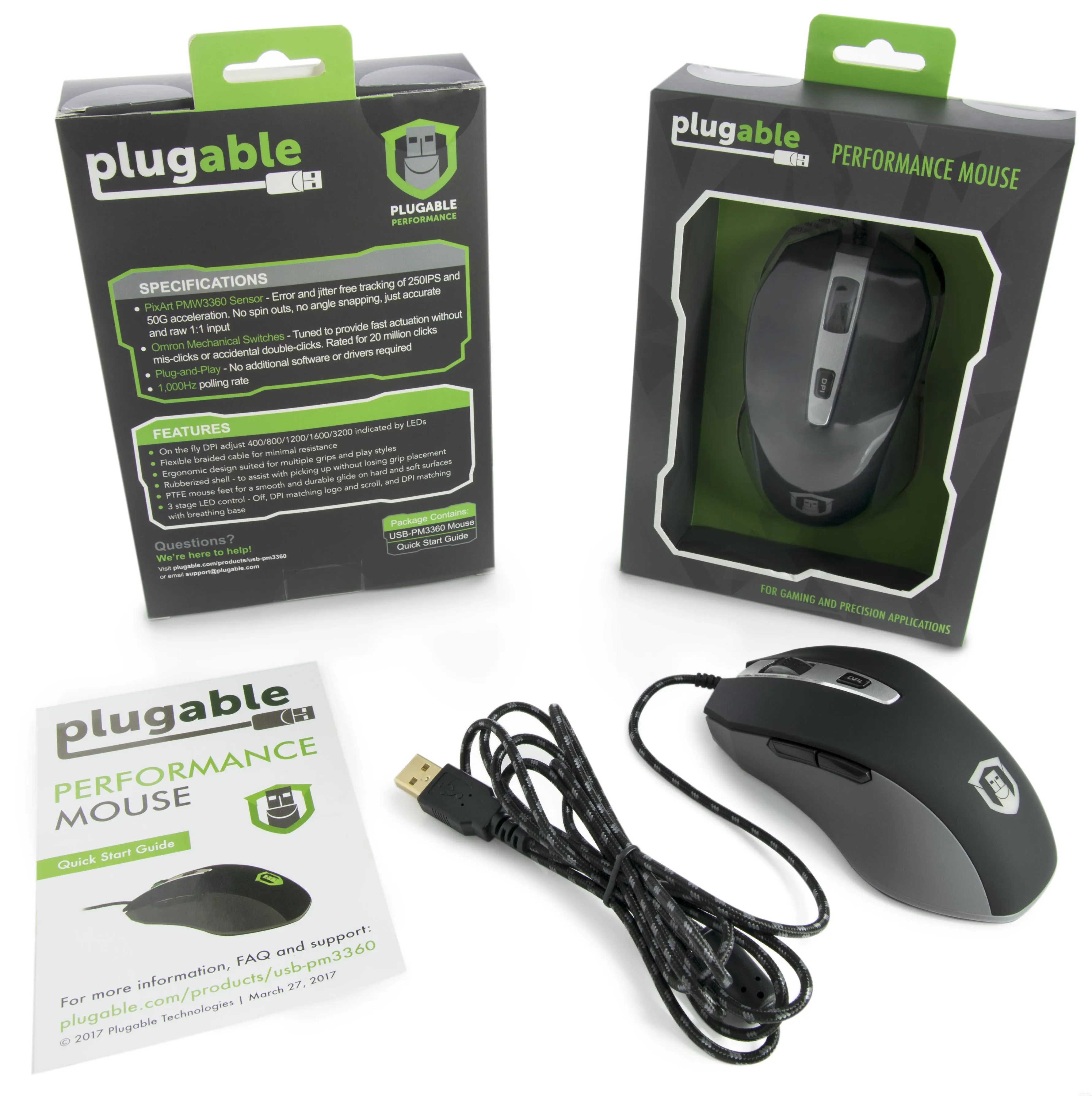 Plugable Performance Mouse for Gaming and Precision