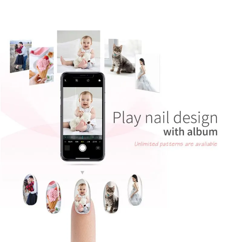 Portable Nail Art Printer Personalized Nail Pattern Printer Get Creative with Custom Nail Art with Mobile app