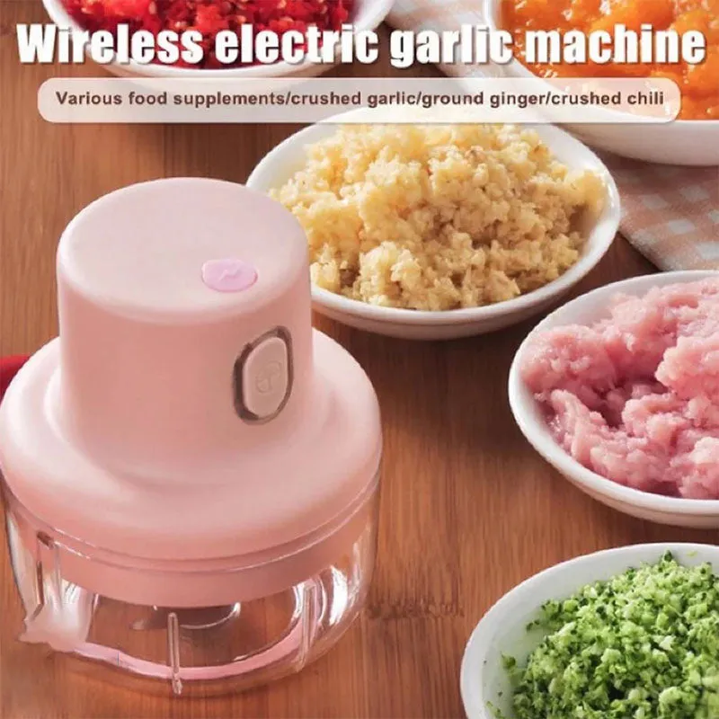 Portable Wireless Rechargeable Mini Electric Garlic Food Chopper