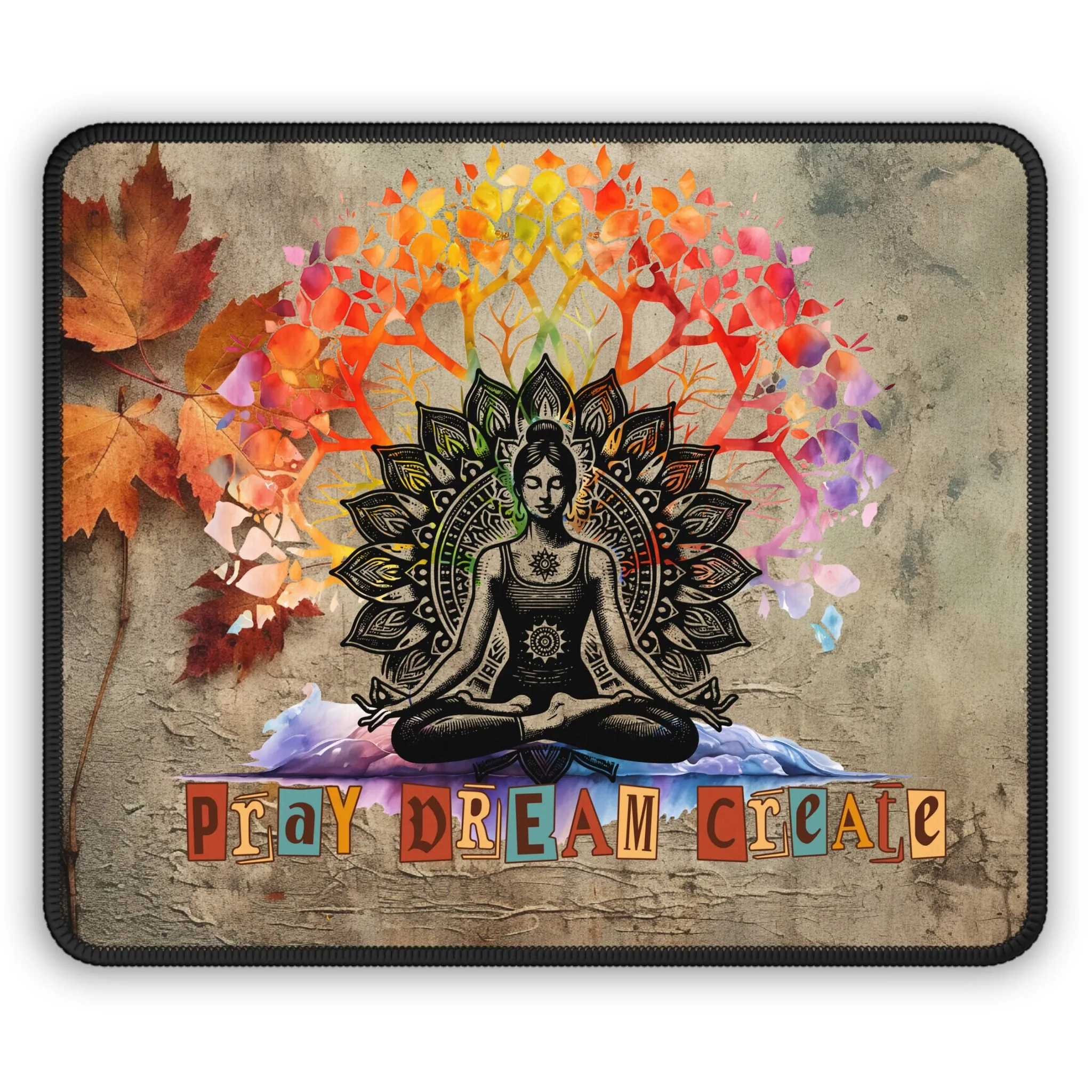 Pray Dream Create Yoga Mouse Pad,Unique Gift For Meditation And Yoga Lover, Cute Yoga Mouse Pad, Mindful Yoga Gift, Yoga lover Mouse Pad, Yoga Instructor Gift, Gift For Yoga lovers, Gift For Yogi.