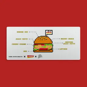 [Ready Stock] Goblintechkeys x Highway Cafe x Trap Nation Deskmat XL - Highway Cafe Pixelated Burger