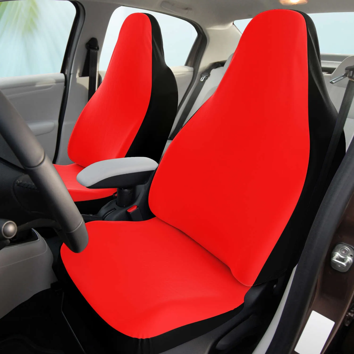 Red Car Seat Covers, Solid Red Colour Designer Bestselling Essential Premium Car Accessory