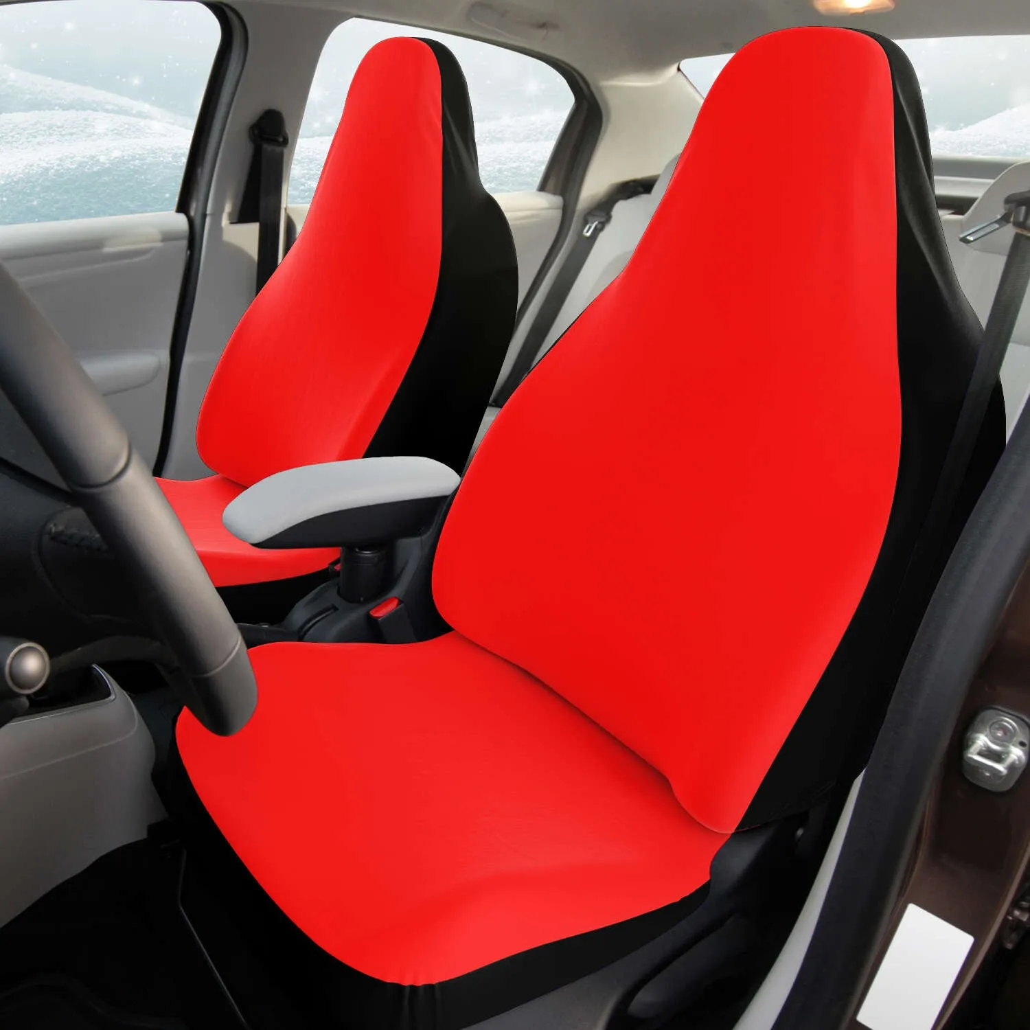 Red Car Seat Covers, Solid Red Colour Designer Bestselling Essential Premium Car Accessory