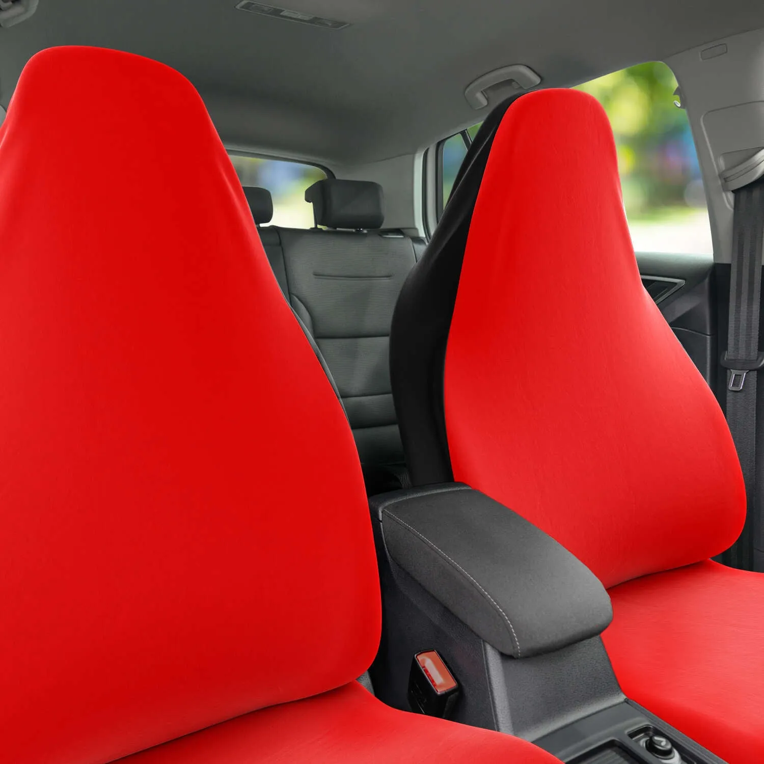 Red Car Seat Covers, Solid Red Colour Designer Bestselling Essential Premium Car Accessory