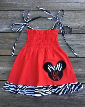 Red Minnie Mouse Smocked Dress