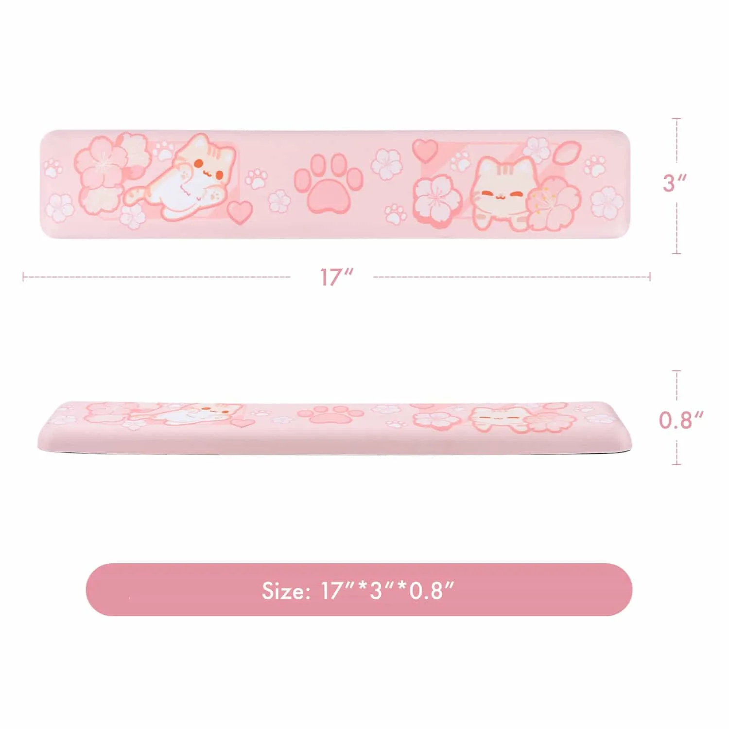 Sakura Cat Mousepad - Kawaii Desk Mat Mouse Pad with Wrist Support