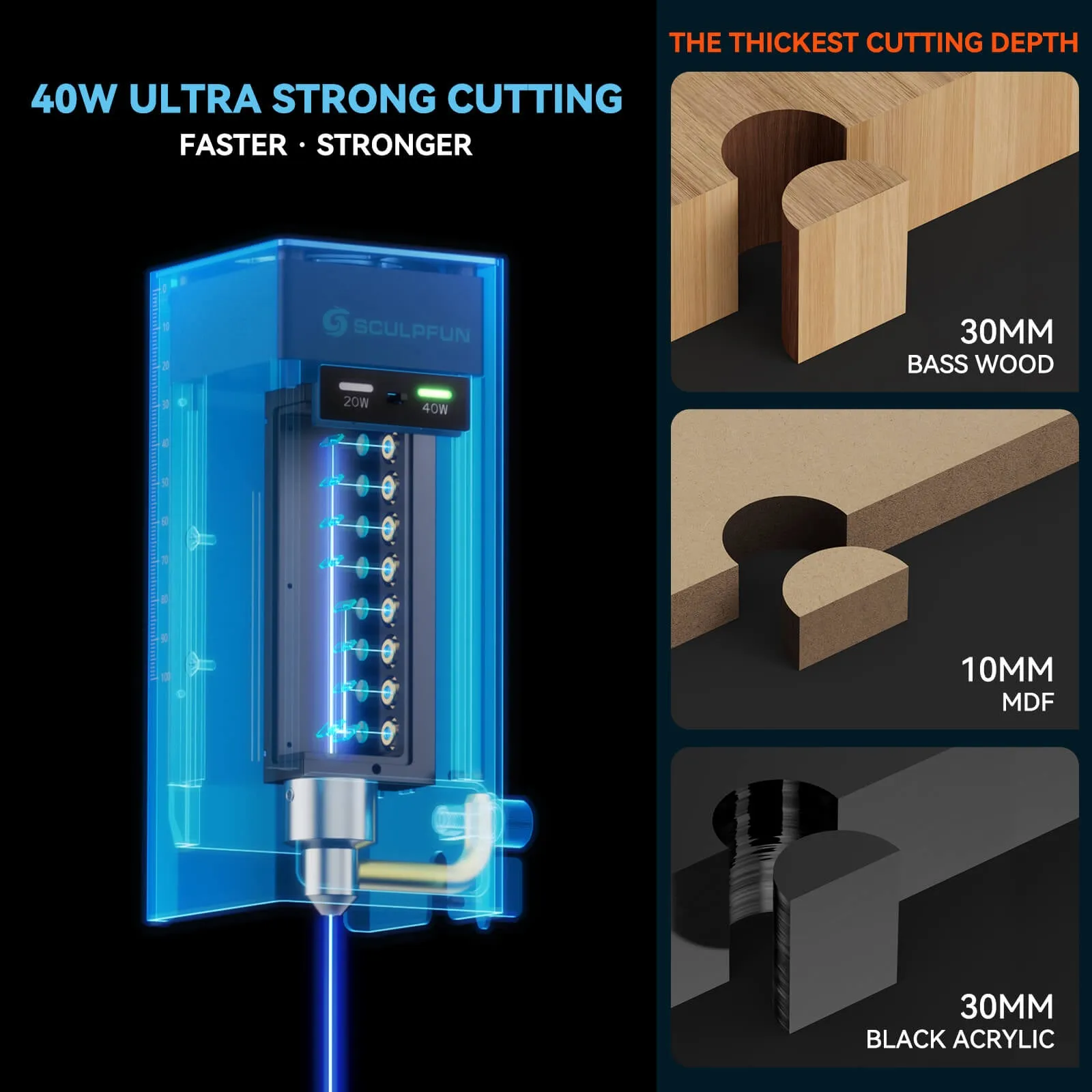 SCULPFUN SF-A9 40W Laser Engraver and Cutting Machine