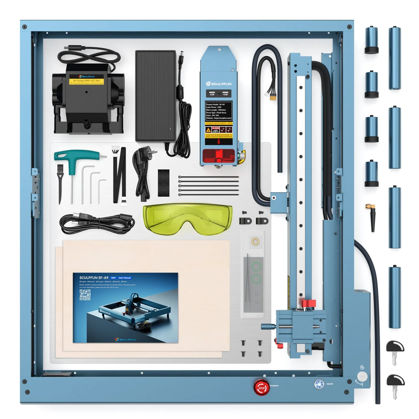 SCULPFUN SF-A9 40W Laser Engraver and Cutting Machine