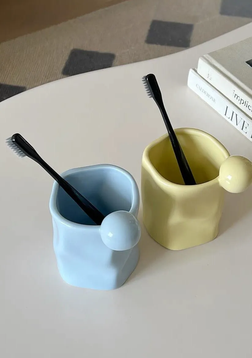 Set of 3 Pcs Handmade Bubblegum Ceramic Toothbrush Mug Cup Tumbler ($23.3 Each )