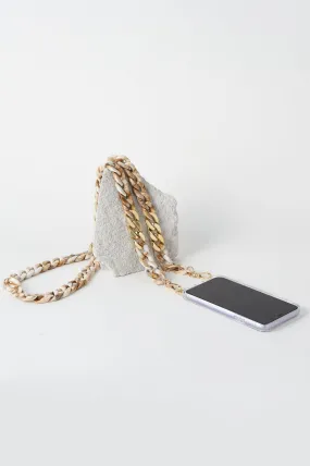 Shyla Acrylic Mobile Phone Strap Stone and Beige