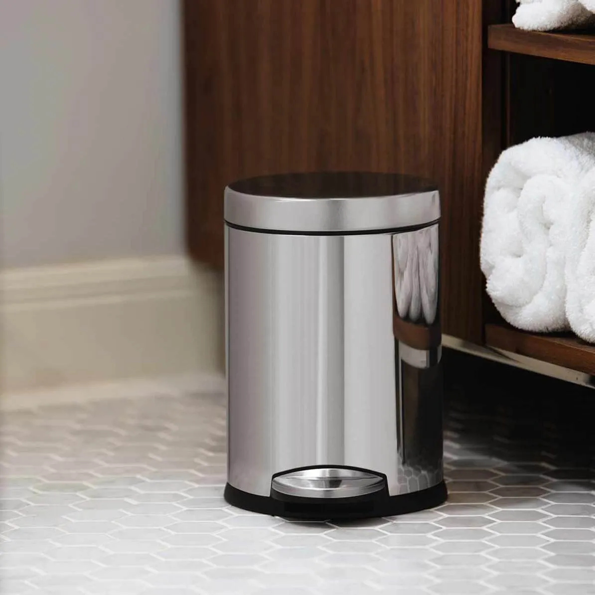 Simplehuman Round Pedal Bin Polished Steel 4.5L