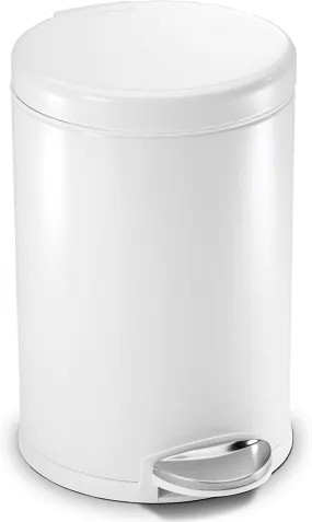 Simplehuman Round Pedal Bin White 4.5L