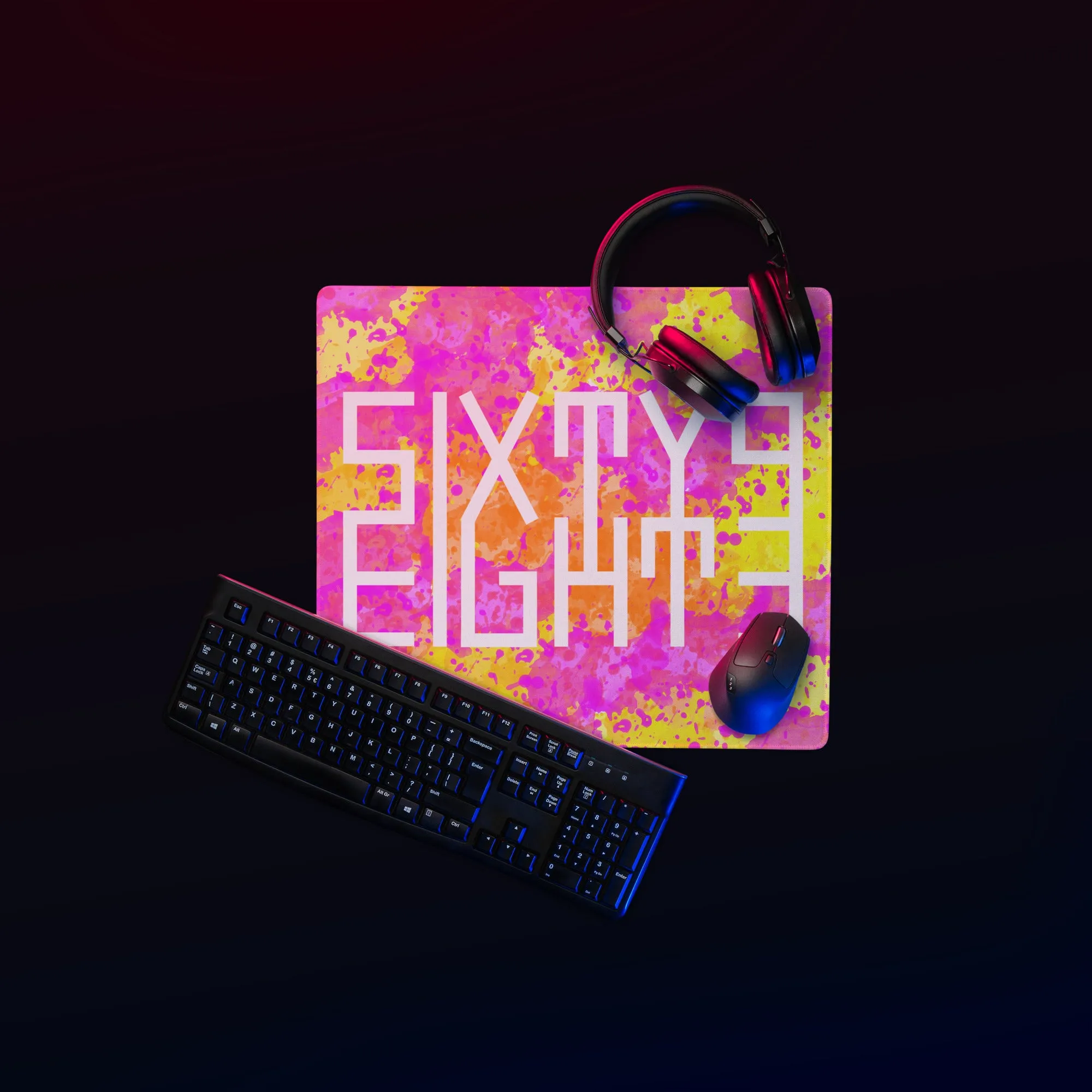 Sixty Eight 93 Logo White POY Gaming Mouse Pad