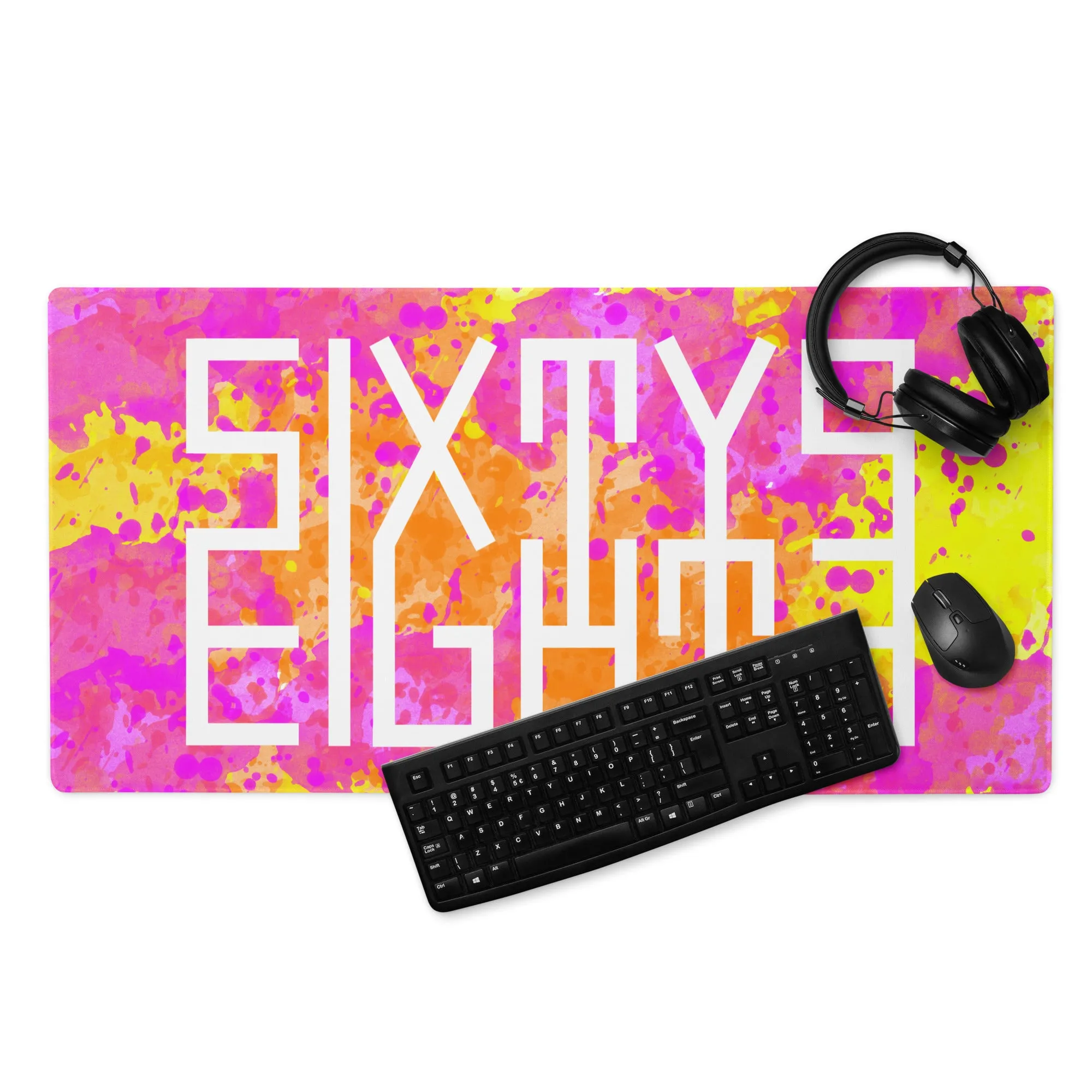 Sixty Eight 93 Logo White POY Gaming Mouse Pad