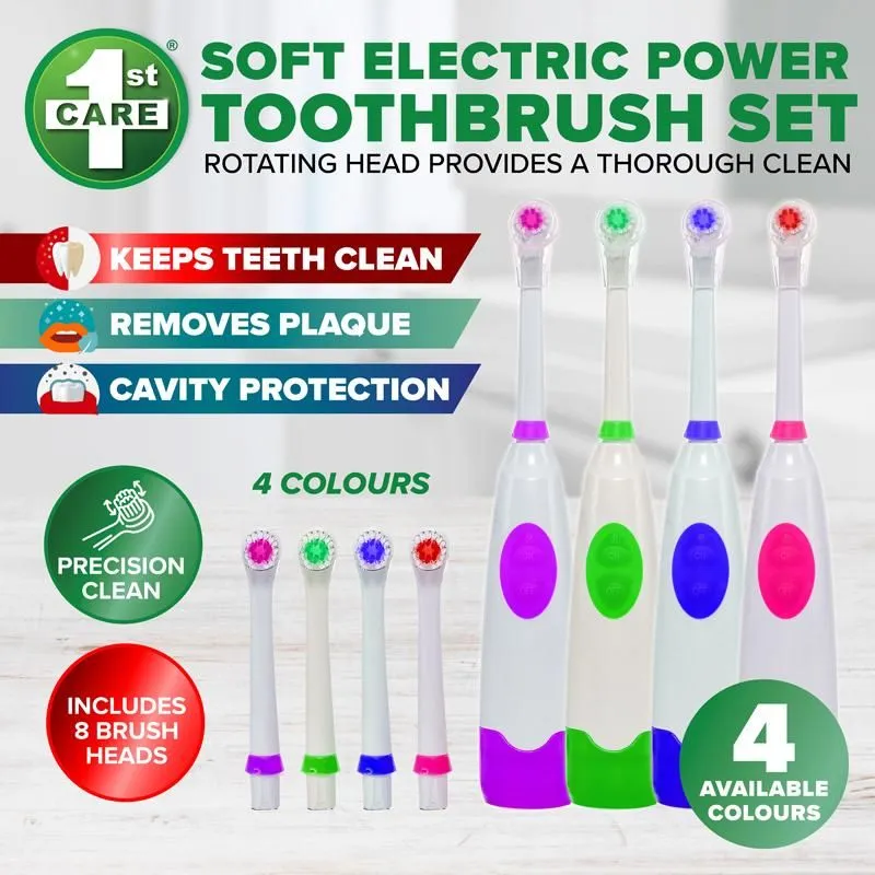 Soft Electric Power Toothbrush Set