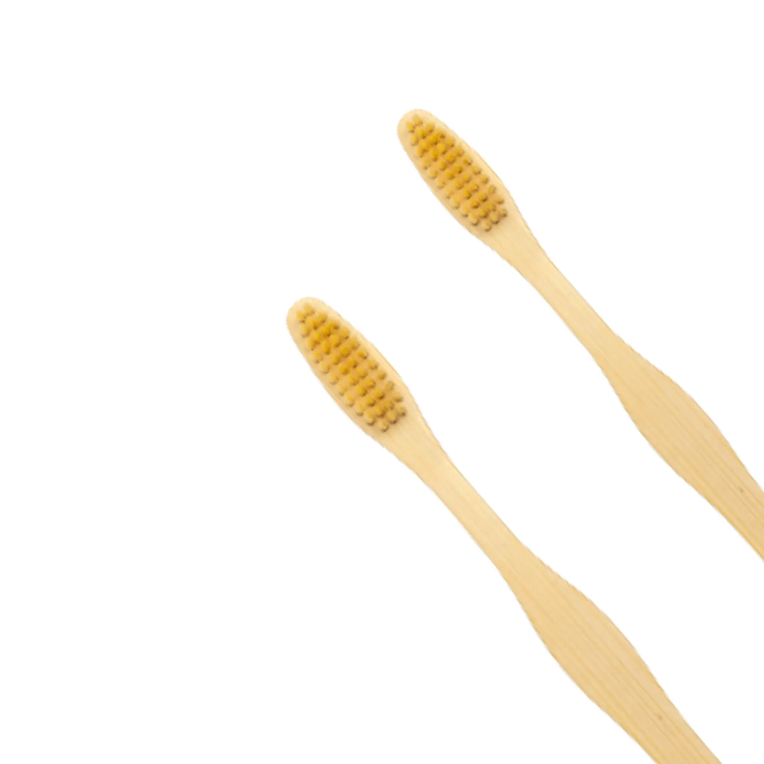 Soft Pointed Bristles from Castor Oil Pure Mao Bamboo Toothbrush | Beige Pack of 2