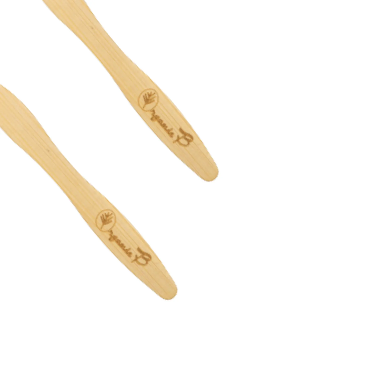 Soft Pointed Bristles from Castor Oil Pure Mao Bamboo Toothbrush | Beige Pack of 2