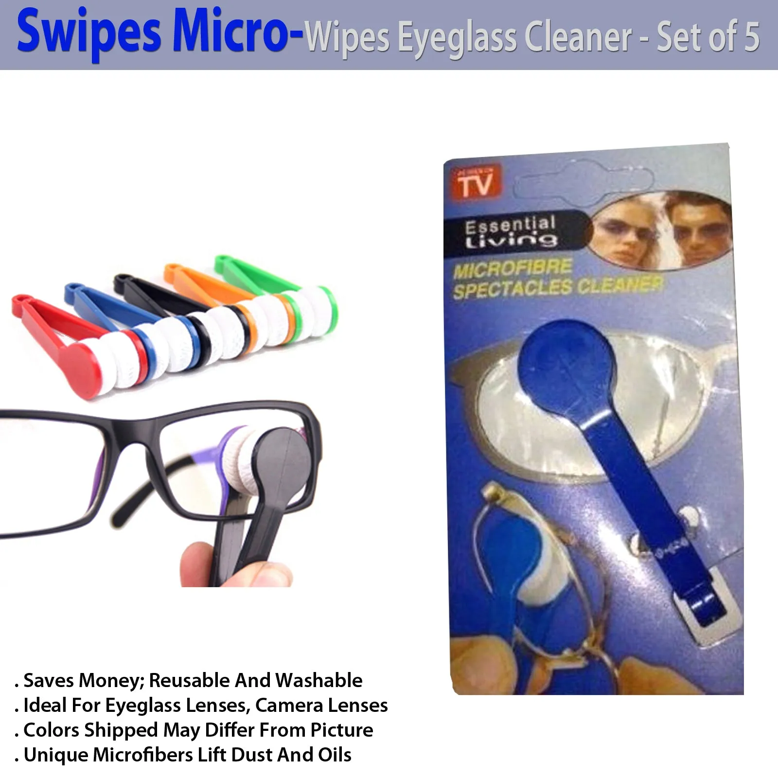 Swipes Micro-Wipes Eyeglass Cleaner - Set of 5