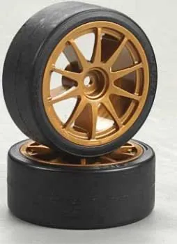 Tamiya Mounted Drift Tires: Gold