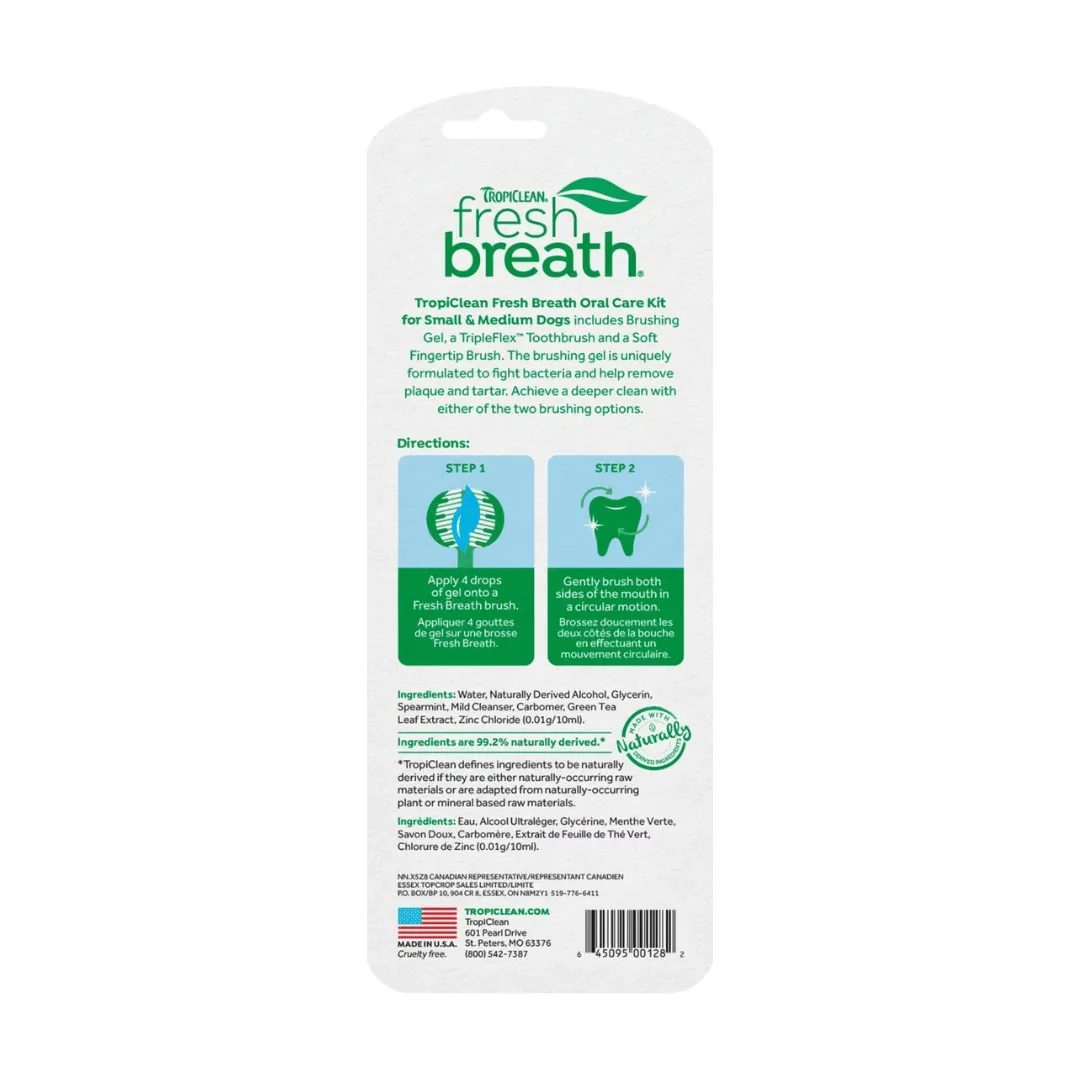 Tropiclean Fresh Breath Oral Care Dog Toothbrush Kit