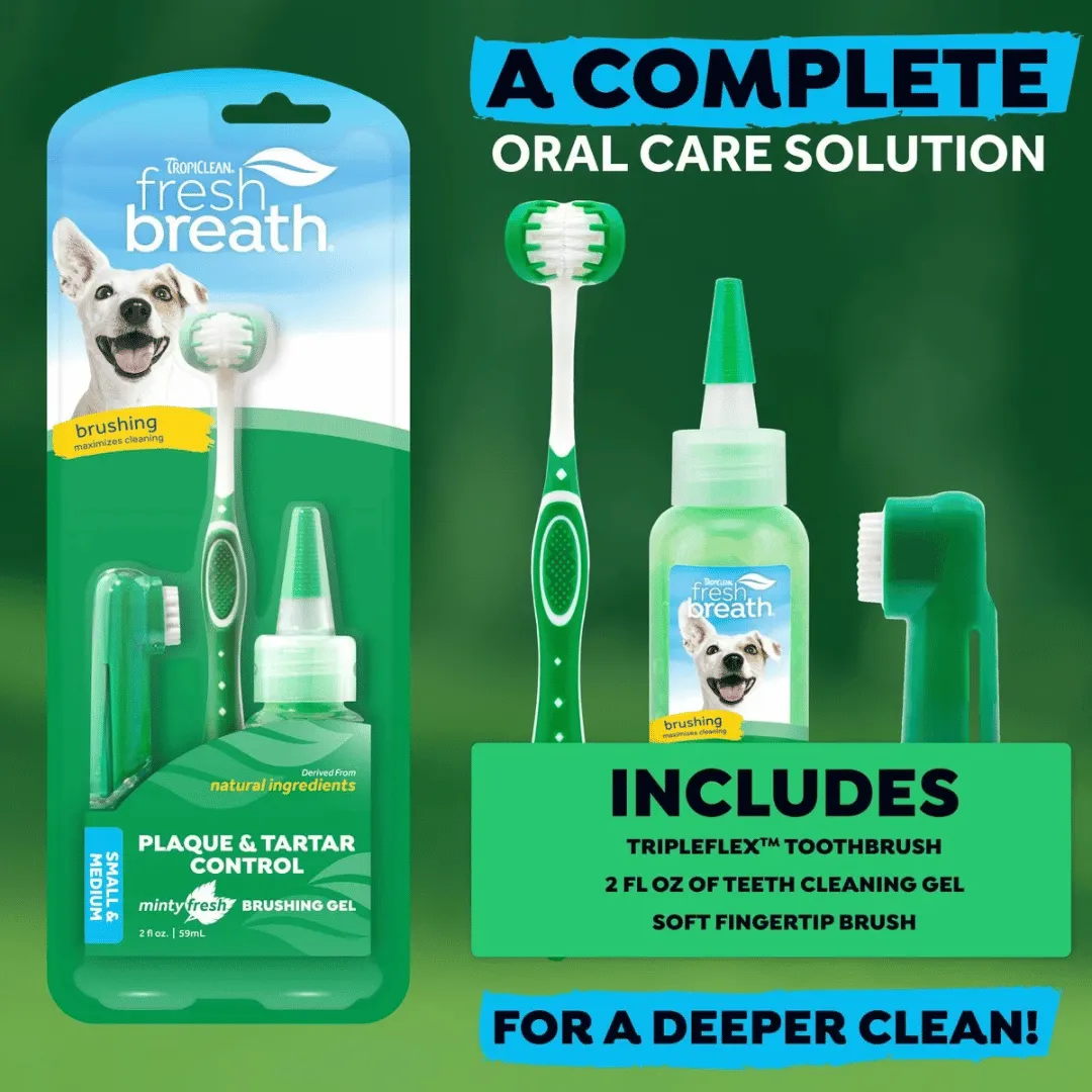 Tropiclean Fresh Breath Oral Care Dog Toothbrush Kit