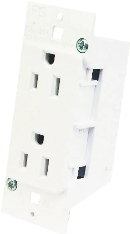 US Hardware E-120C Receptacle, 125 V, 15 A, 2-Pole, White :CD: QUANTITY: 1