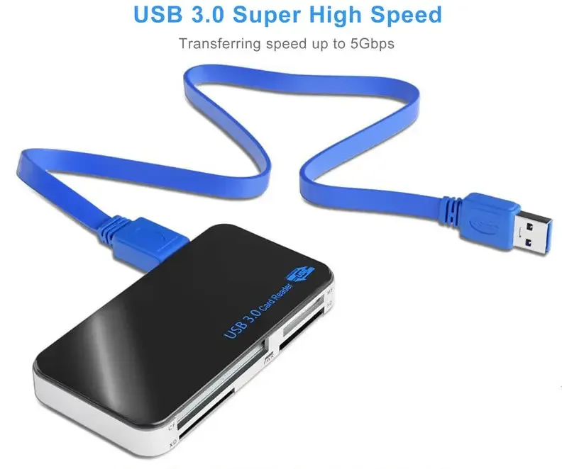 USB 3.0 Memory Card Reader Adapter 5GBPS Fit For CF/TF/SD/Micro