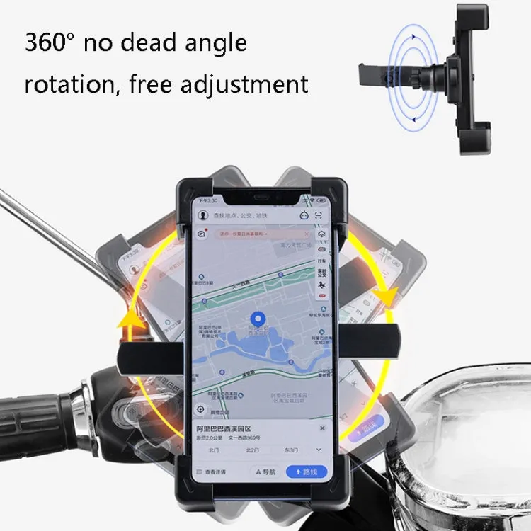 WHEEL UP Bicycle Automatic Bracket Motorcycle Mobile Phone Bicycle Navigation Rack(Upgrade-handlebar)