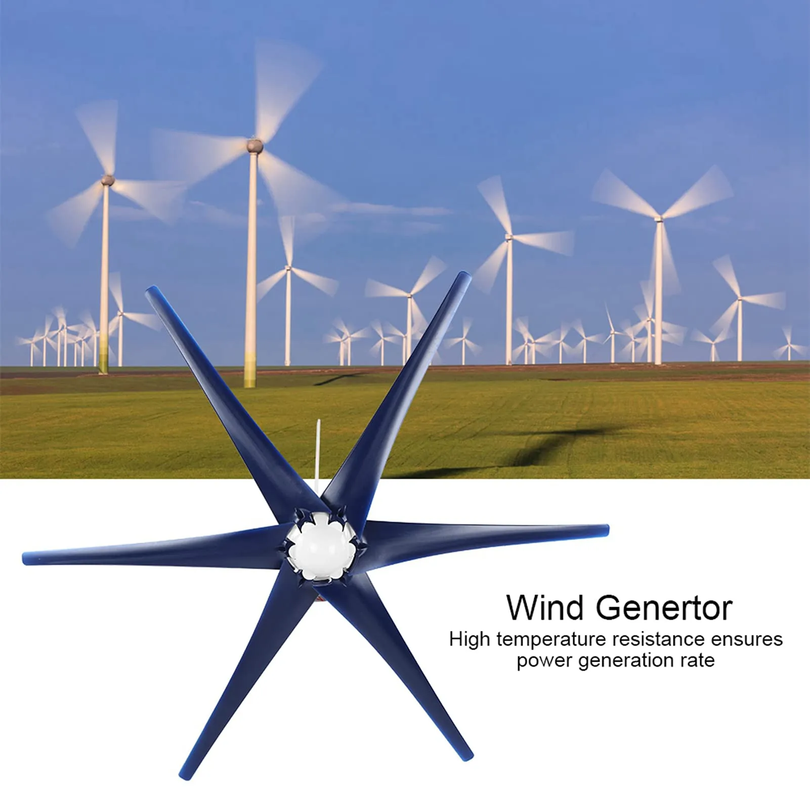 Wind Generator Kit 6 Blade Industrial Wind Turbine 24v 800W