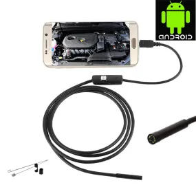 Wire Endoscope Waterproof Borescope Inspection Camera for Smartphone 5.5mm 6 LED 1M