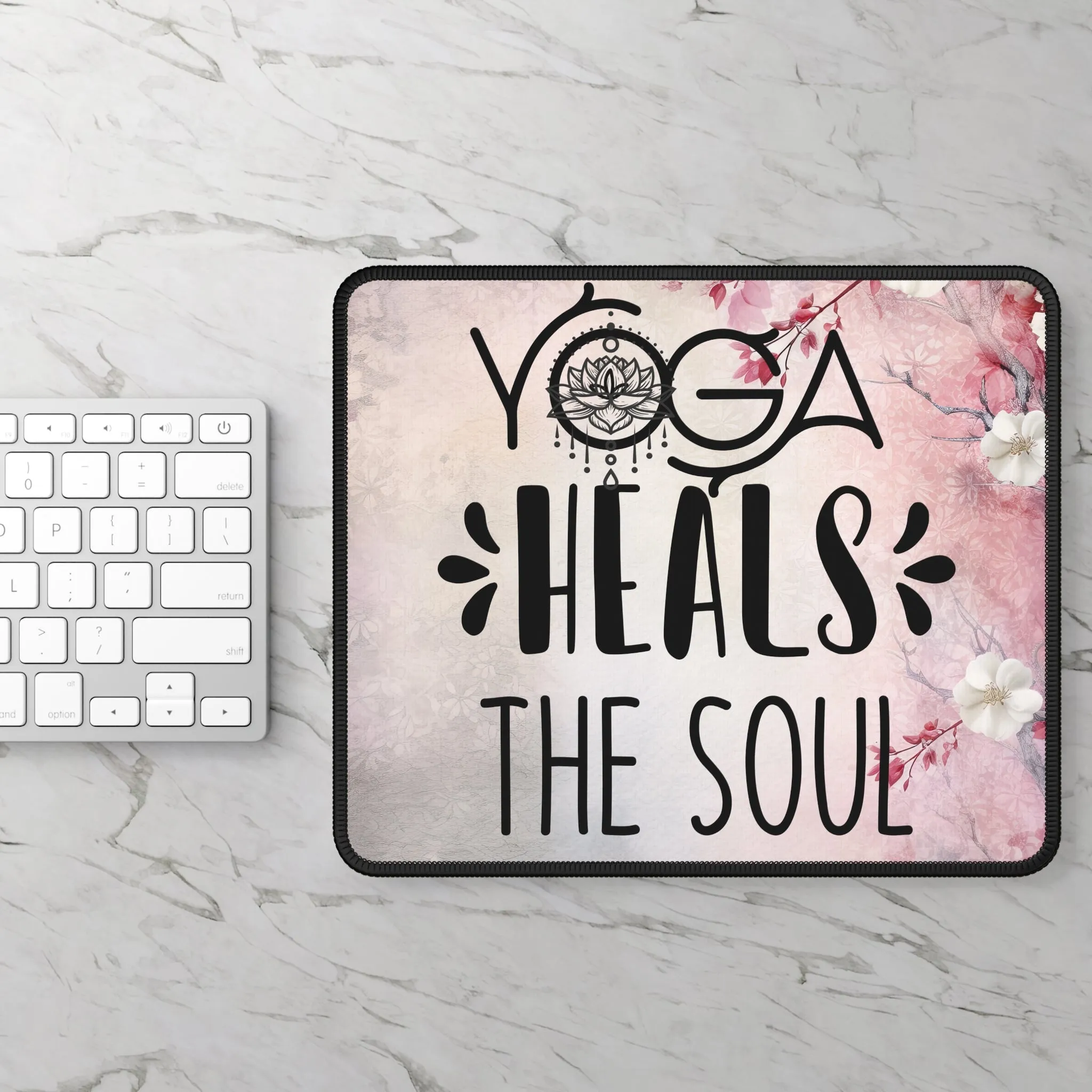 Yoga Heals The Soul Yoga Mouse Pad, Cute Yoga Mouse Pad, Mindful Yoga Gift, Yoga lover Mouse Pad, Yoga Instructor Gift, Gift For Yoga lovers, Gift For Yogi.