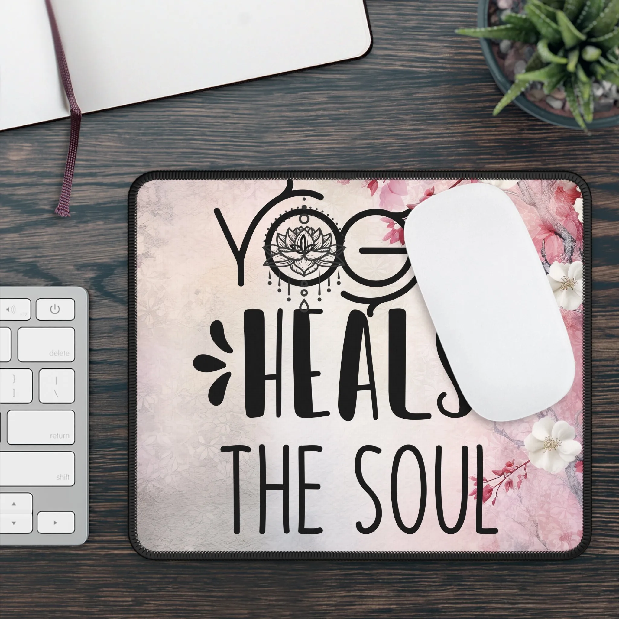 Yoga Heals The Soul Yoga Mouse Pad, Cute Yoga Mouse Pad, Mindful Yoga Gift, Yoga lover Mouse Pad, Yoga Instructor Gift, Gift For Yoga lovers, Gift For Yogi.