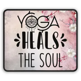 Yoga Heals The Soul Yoga Mouse Pad, Cute Yoga Mouse Pad, Mindful Yoga Gift, Yoga lover Mouse Pad, Yoga Instructor Gift, Gift For Yoga lovers, Gift For Yogi.