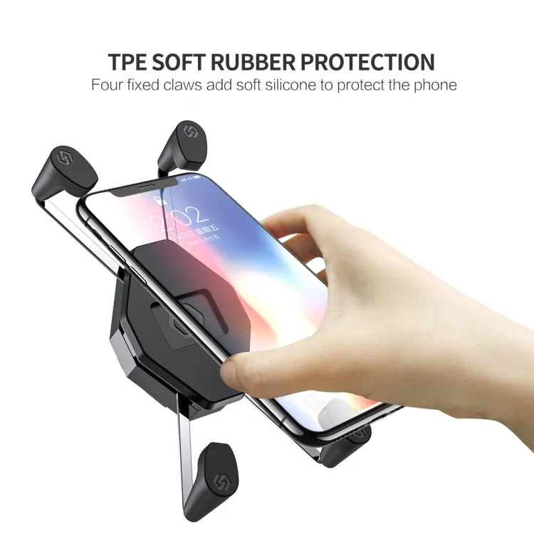 ZH-1558B1 Motorcycle Rear Mirror X-shape Aluminum Alloy Phone Holder